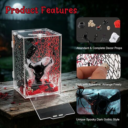 16 Pcs Jumping Spider Habitat Decor Kit with Terrarium, Reptile Accessories in Saudi Arabia