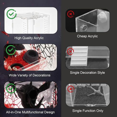 16 Pcs Jumping Spider Habitat Decor Kit with Terrarium, Reptile Accessories in Saudi Arabia