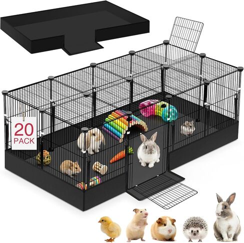 VISCOO 20 Panels Guinea Pig Cages, Small Animal Playpen with Liner in Saudi Arabia