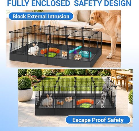 VISCOO 20 Panels Guinea Pig Cages, Small Animal Playpen with Liner in Saudi Arabia
