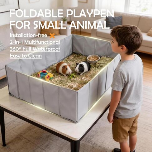 MEEXPAWS Small Animal Playpen, Portable Hamster Guinea Pig Cage for Travel in Kuwait
