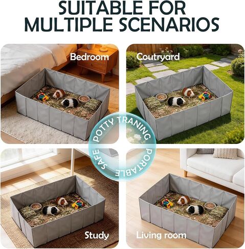 MEEXPAWS Small Animal Playpen, Portable Hamster Guinea Pig Cage for Travel in Kuwait