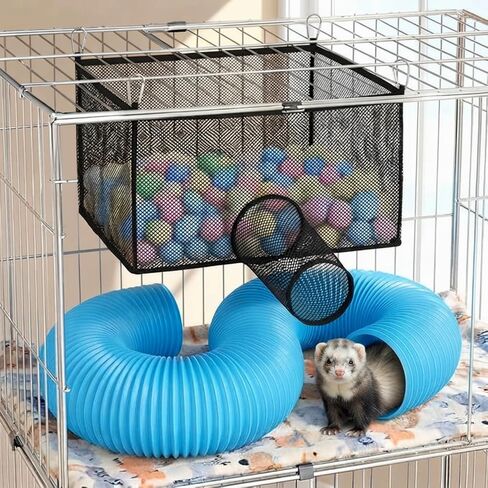 Mifoci Ferret Ball Hammock with 39in Tunnel, Black Hanging Hammock for Cage in Saudi Arabia
