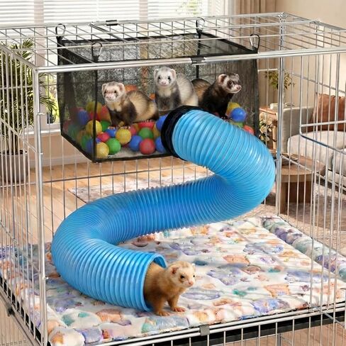 Mifoci Ferret Ball Hammock with 39in Tunnel, Black Hanging Hammock for Cage in Saudi Arabia