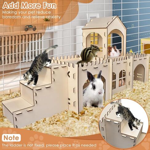 Bissap Wooden Rabbit Hideout Castle, Extra-Large Habitat Hut for Small Pet in Saudi Arabia
