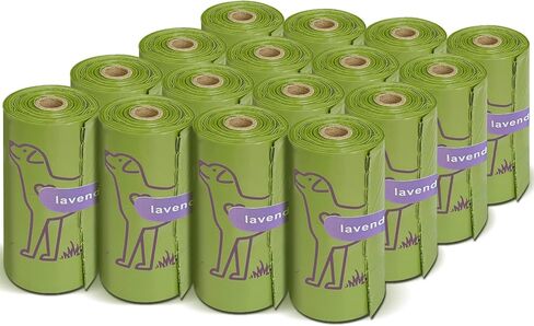 240 Count Lavender Scented 13" x 9" Dog Poop Bags Rolls in Kuwait
