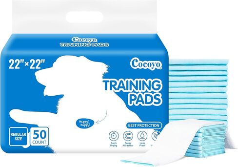 COCOYO Best Value 22"x22" Dog Training Pads 50 Count | Dog Pee Pads | Super Absorbent Puppy Pads,White in Kuwait