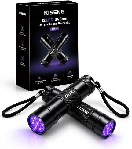 2 Pack 395nm 12 LED Handheld UV Mini Flashlight (Batteries not Included) in Saudi Arabia