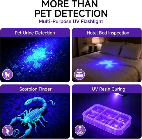 2 Pack 395nm 12 LED Handheld UV Mini Flashlight (Batteries not Included) in Saudi Arabia