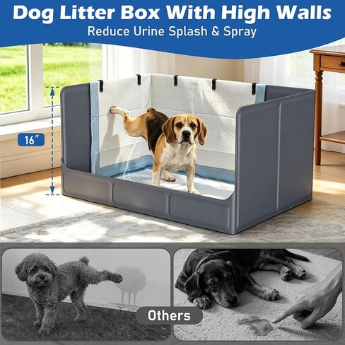 Foldable Dog Litter Box, Waterproof Dog Pee Pad Holder, Dog Potty Tray in Kuwait