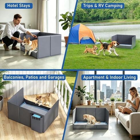 Foldable Dog Litter Box, Waterproof Dog Pee Pad Holder, Dog Potty Tray in Kuwait