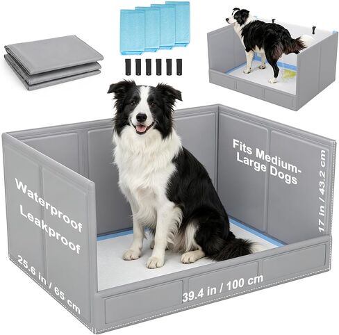 BoYata Dog Litter Box with High Walls, Foldable Dog Pee Pad Holder Indoor in Kuwait