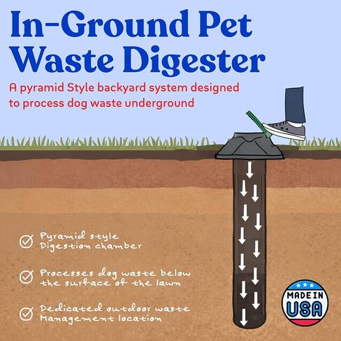 Doggie Dooley Pet Waste Digester - Pyramid Style - Black with Green in Kuwait