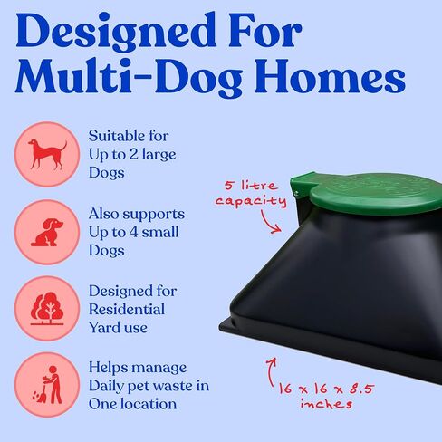 Doggie Dooley Pet Waste Digester - Pyramid Style - Black with Green in Kuwait