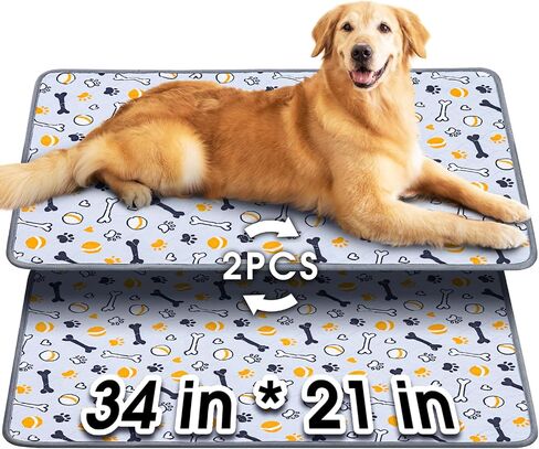 Hompet Dog Grass Pad with Tray Large, 35"x22.5", 2 Reusable Artificial Turf for Dogs Potty, Waterproof Non-Slip Washable Pee Pads, Quickly Absorbency Portable Dog Litter Box for Indoor/Outdoor Use in Saudi Arabia