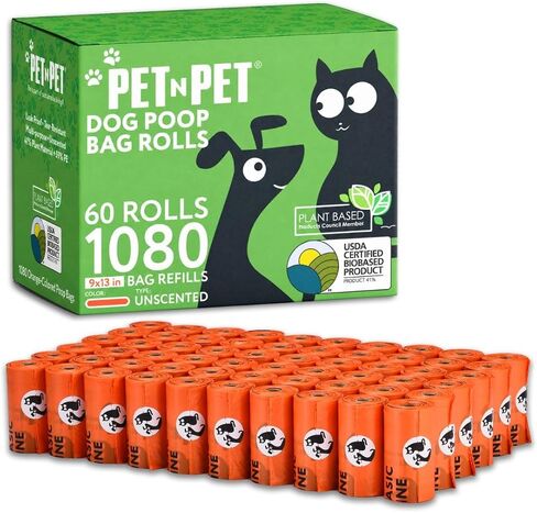 Pet N Pet Dog Poop Bags Rolls, 1080 Count, Large, Leak Proof, Unscented in Kuwait