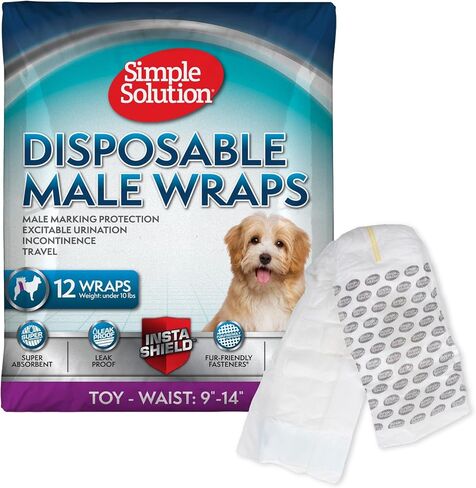 Simple Solution Male Dog Diapers, Disposable Belly Bands, M, 30 Count in Kuwait