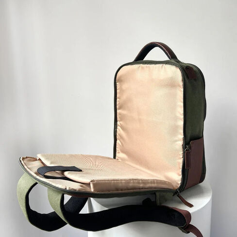 Capelle Miami Maxwell Waxed Canvas and Leather 16 Inch Laptop Backpack in Kuwait