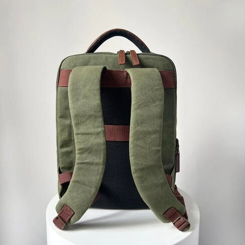 Capelle Miami Maxwell Waxed Canvas and Leather 16 Inch Laptop Backpack in Kuwait