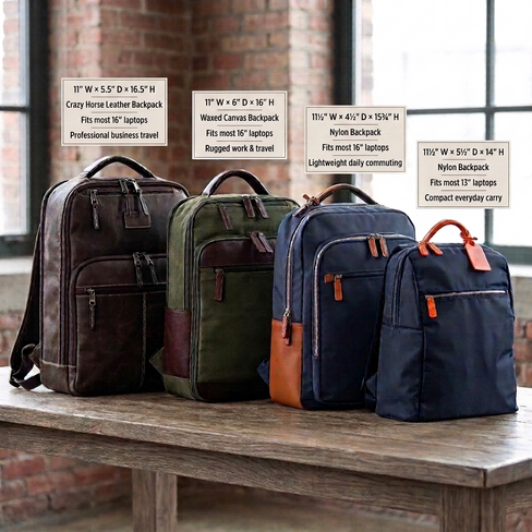Capelle Miami Maxwell Waxed Canvas and Leather 16 Inch Laptop Backpack in Kuwait