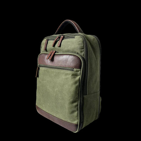 Capelle Miami Maxwell Waxed Canvas and Leather 16 Inch Laptop Backpack in Kuwait