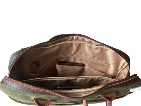 Capelle Miami Maxwell Top-Zip Waxed Canvas and Leather 16 Inch Laptop Messenger Bag in Kuwait