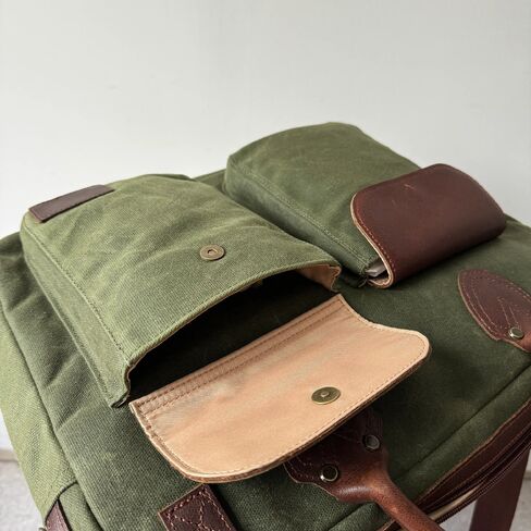 Capelle Miami Maxwell Top-Zip Waxed Canvas and Leather 16 Inch Laptop Messenger Bag in Kuwait