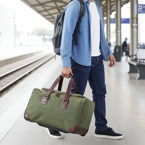 Capelle Miami Maxwell Waxed Canvas Rolling Duffel Bag in Kuwait