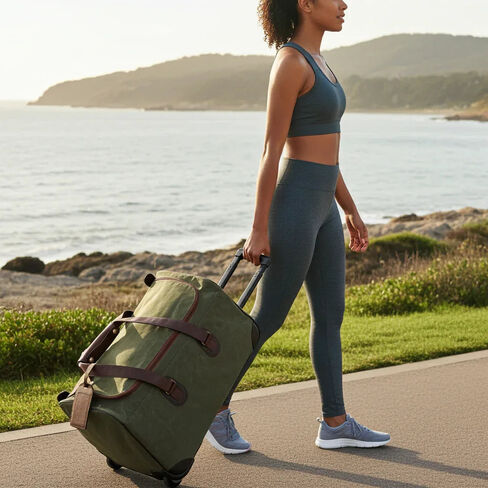 Capelle Miami Maxwell Waxed Canvas Rolling Duffel Bag in Kuwait