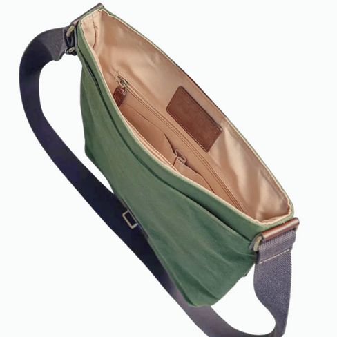 Capelle Miami Maxwell Compact Waxed Canvas and Leather Messenger Bag in Kuwait