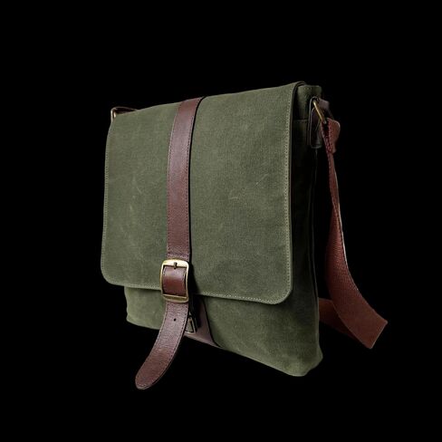 Capelle Miami Maxwell Compact Waxed Canvas and Leather Messenger Bag in Kuwait