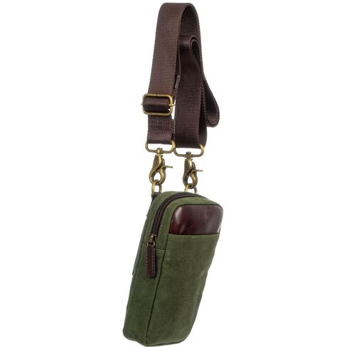 Capelle Miami Maxwell Waxed Canvas Crossbody Phone Pouch Wallet in Kuwait