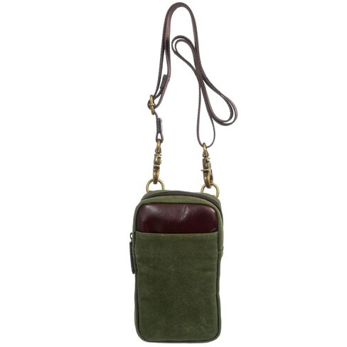 Capelle Miami Maxwell Waxed Canvas Crossbody Phone Pouch Wallet in Kuwait