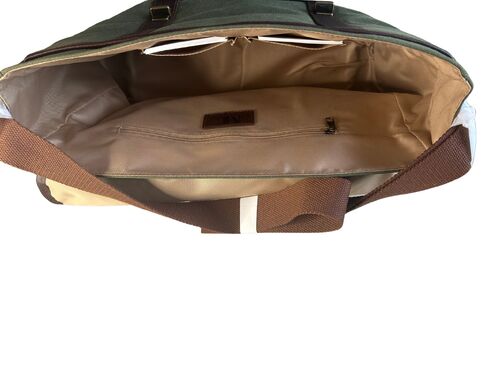Capelle Miami Maxwell Classic Waxed Canvas and Leather 16 Inch Laptop Messenger Bag in Kuwait