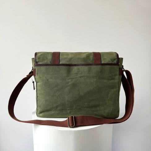 Capelle Miami Maxwell Classic Waxed Canvas and Leather 16 Inch Laptop Messenger Bag in Kuwait