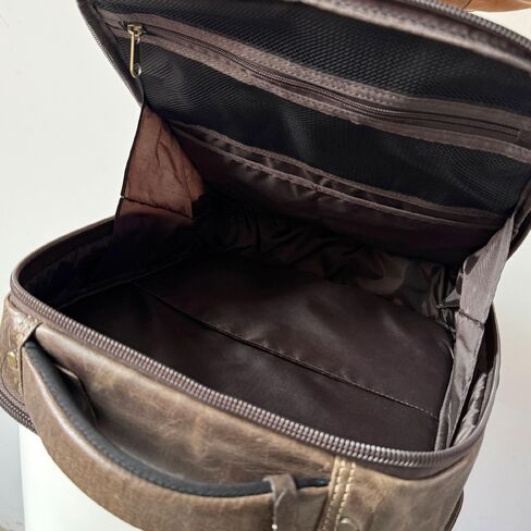 Capelle Miami Crazy Horse Leather 16 Inch Laptop Backpack, Brown in Kuwait