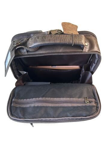 Capelle Miami Crazy Horse Leather 16 Inch Laptop Backpack, Brown in Kuwait