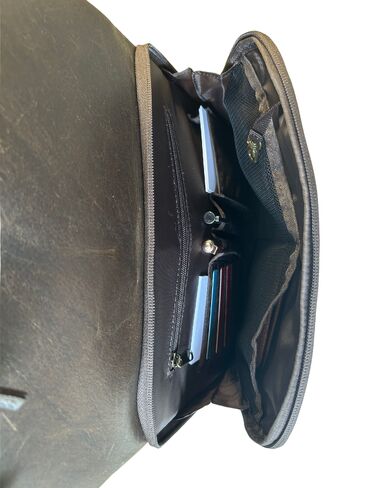 Capelle Miami Crazy Horse Leather 16 Inch Laptop Backpack, Brown in Kuwait