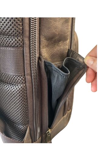 Capelle Miami Crazy Horse Leather 16 Inch Laptop Backpack, Brown in Kuwait