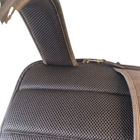 Capelle Miami Crazy Horse Leather 16 Inch Laptop Backpack, Brown in Kuwait