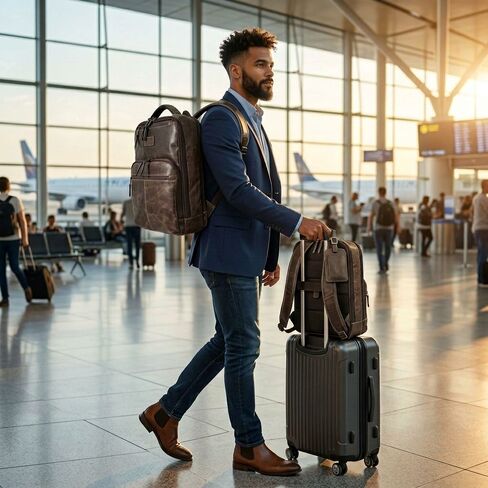 Capelle Miami Crazy Horse Leather 16 Inch Laptop Backpack, Brown in Kuwait