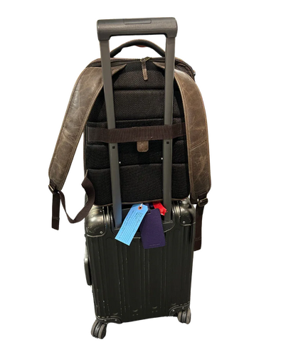 Capelle Miami Crazy Horse Leather 16 Inch Laptop Backpack, Brown in Kuwait