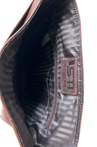 Capelle Miami Cambridge Full-Grain Leather Compact Messenger Bag, Brown in Kuwait