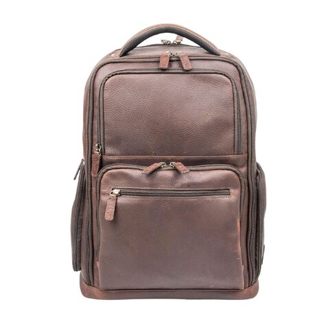 Capelle Miami Cambridge Full-Grain Leather 16 Inch Laptop Backpack, Brown in Kuwait