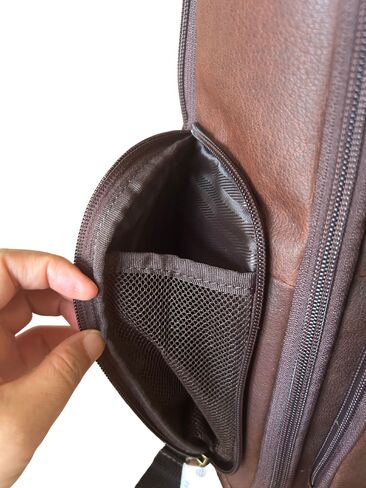 Capelle Miami Cambridge Full-Grain Leather 16 Inch Laptop Backpack, Brown in Kuwait