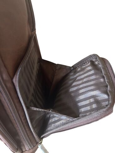 Capelle Miami Cambridge Full-Grain Leather 16 Inch Laptop Backpack, Brown in Kuwait