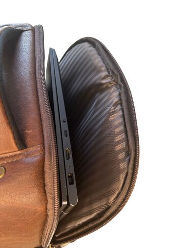 Capelle Miami Cambridge Full-Grain Leather 16 Inch Laptop Backpack, Brown in Kuwait
