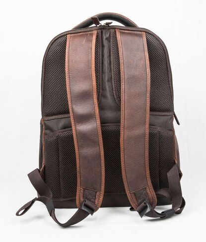 Capelle Miami Cambridge Full-Grain Leather 16 Inch Laptop Backpack, Brown in Kuwait