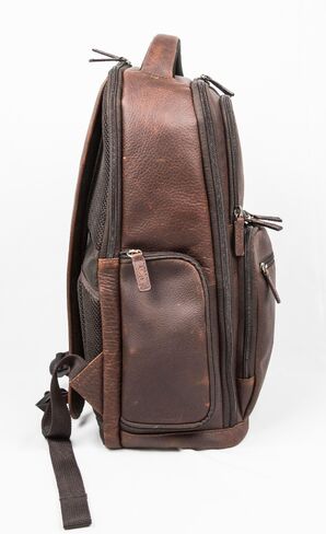 Capelle Miami Cambridge Full-Grain Leather 16 Inch Laptop Backpack, Brown in Kuwait