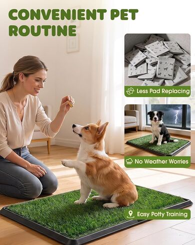 Powools Grass Pad for Dogs Potty, 3-Layer Reusable, Washable, 30 x 20 in in Saudi Arabia